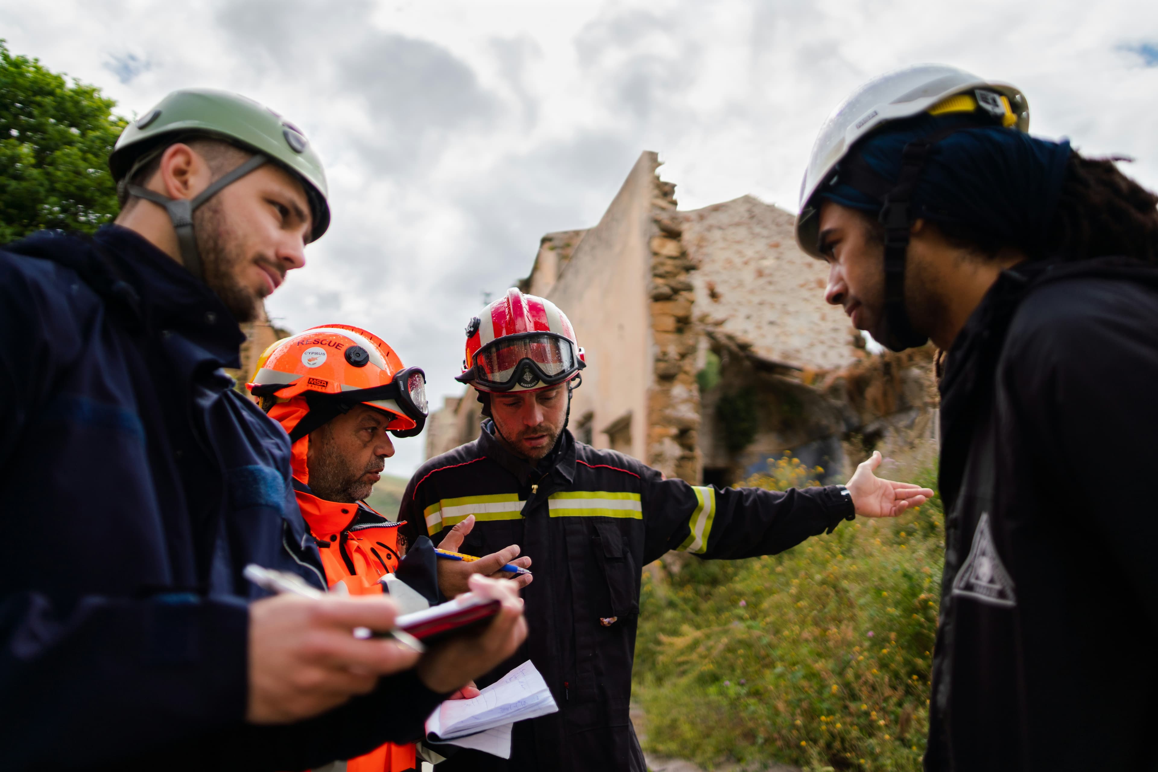 Workers inspecting site